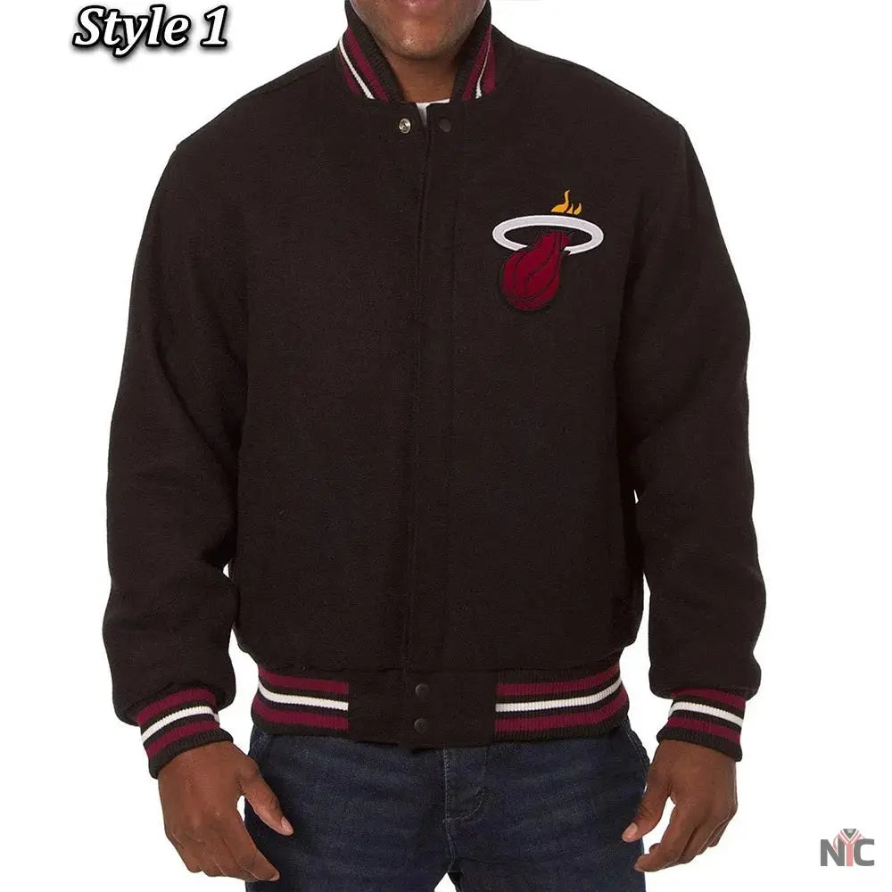 Miami Heat Black Wool Varsity Jacket Clanton Jacket