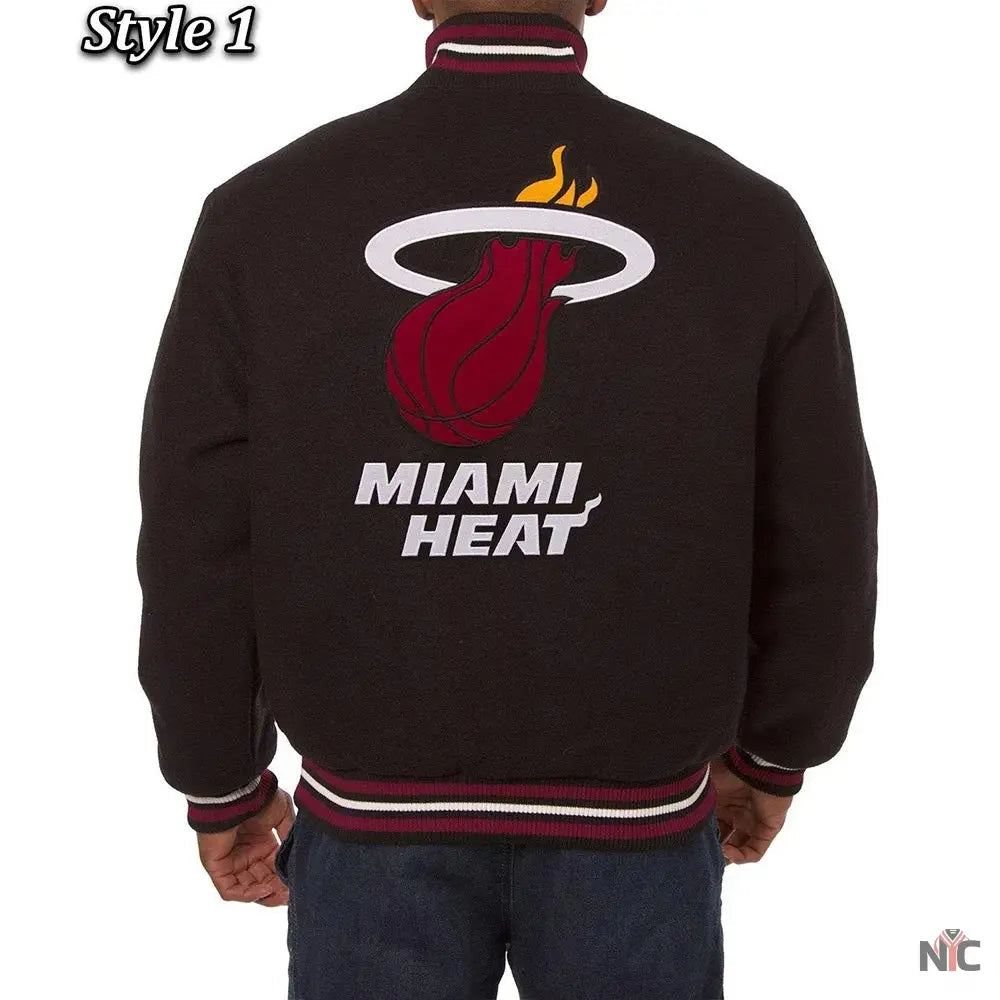 Miami Heat Black Wool Varsity Jacket Clanton Jacket