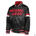 Miami Heat Home Game Black Satin Jacket Clanton Jacket