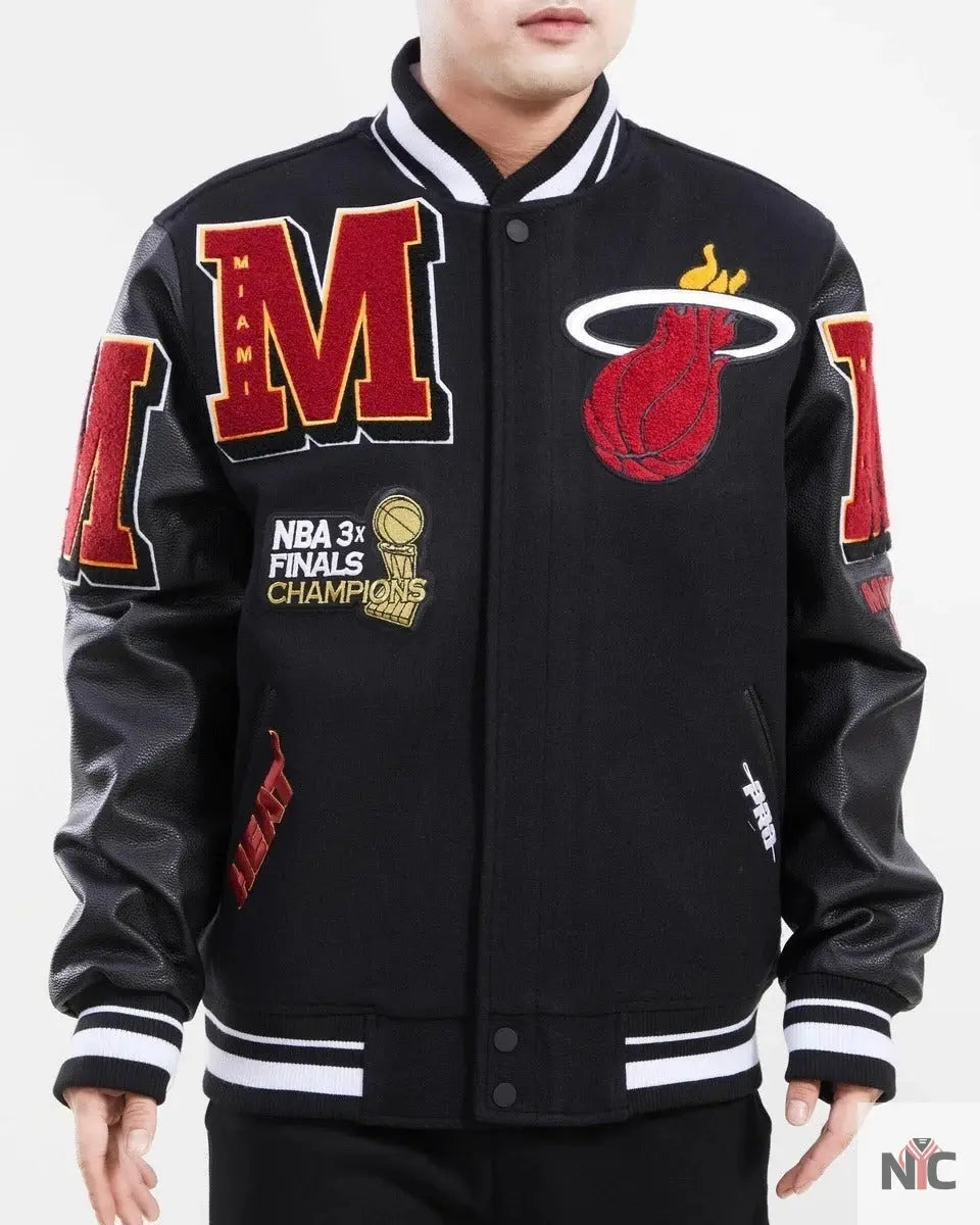 Miami Heat Mash Up Varsity Jacket Clanton Jacket