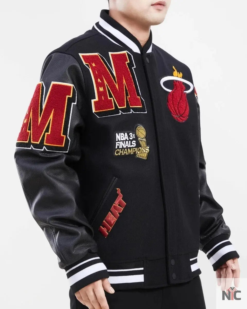 Miami Heat Mash Up Varsity Jacket Clanton Jacket