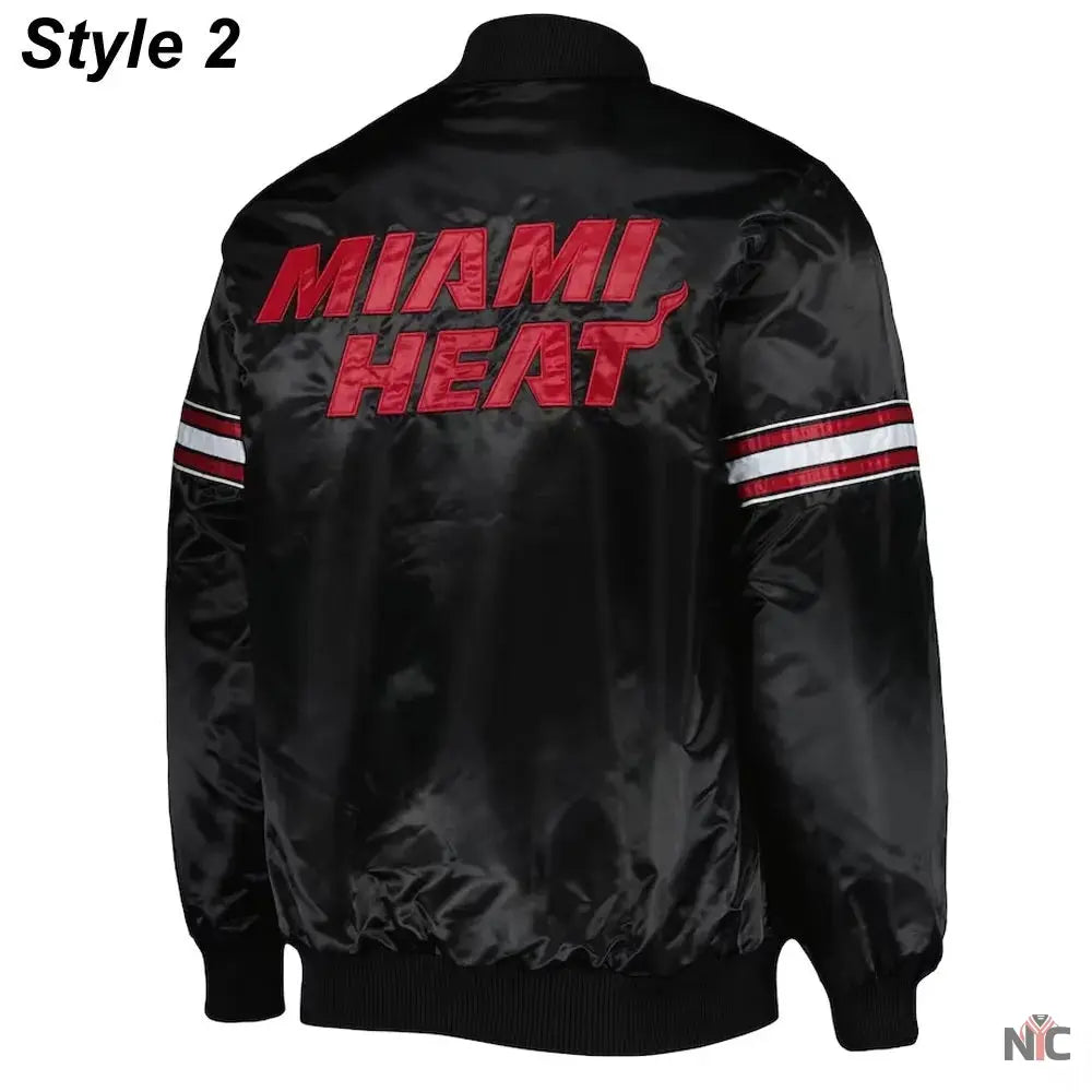 Miami Heat Pick & Roll Full-Snap Satin Jacket Clanton Jacket