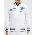 Miami Dolphins Midweight White Satin Jacket