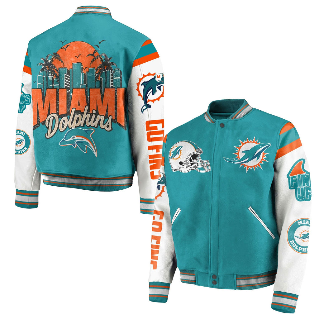 Miami Dolphins NFL Bomber Baseball Jacket