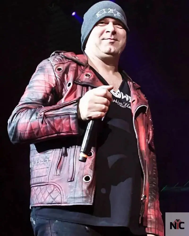Michael Kiske Halloween Music Festival Red Leather Jacket Clanton Jacket