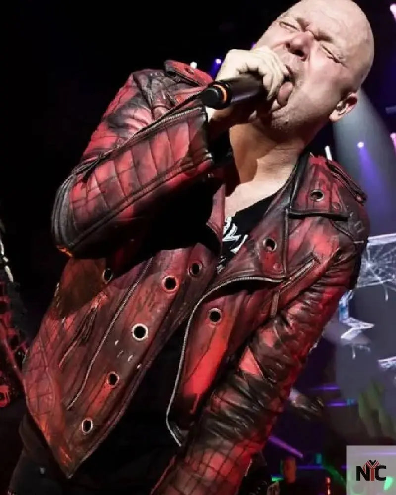 Michael Kiske Halloween Music Festival Red Leather Jacket Clanton Jacket