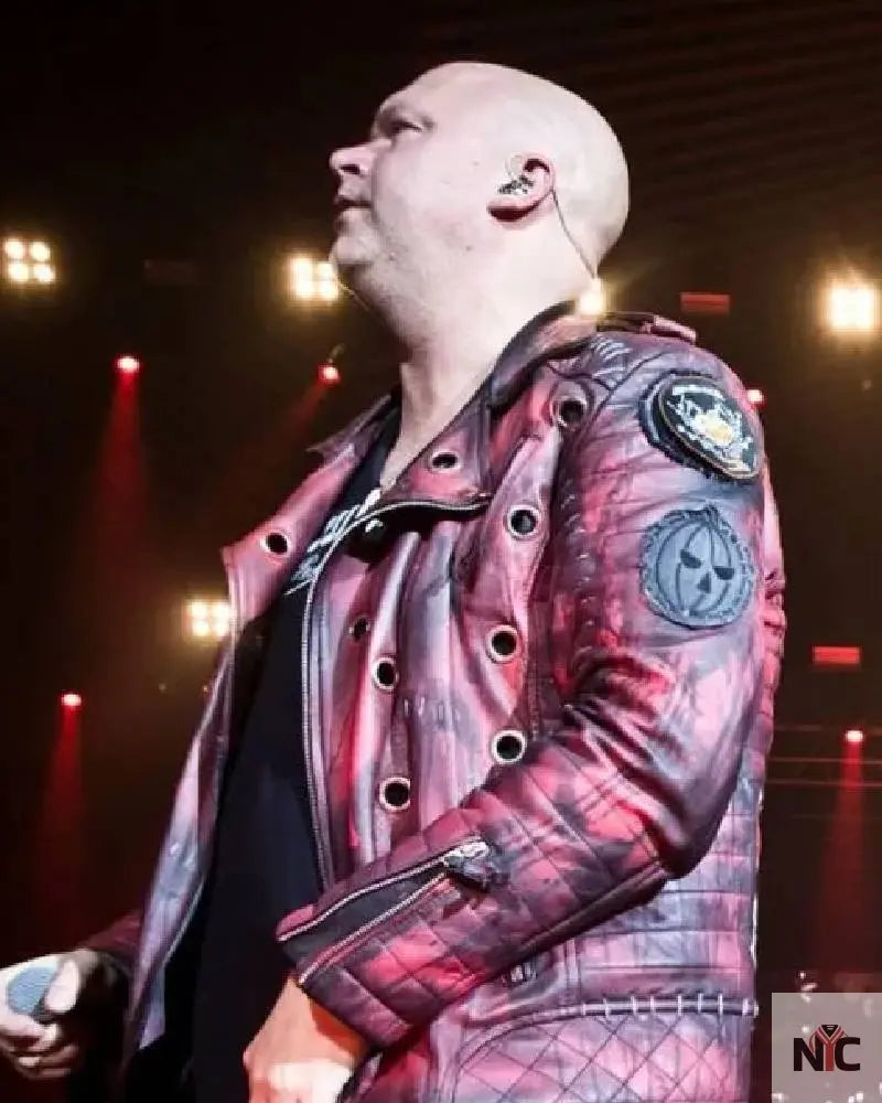 Michael Kiske Halloween Music Festival Red Leather Jacket Clanton Jacket
