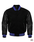 Midnight Varsity Jacket With Royal Highlights Clanton Jacket