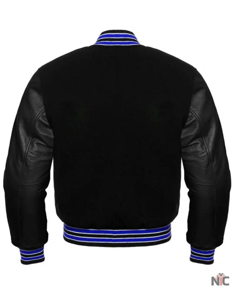 Midnight Varsity Jacket With Royal Highlights Clanton Jacket