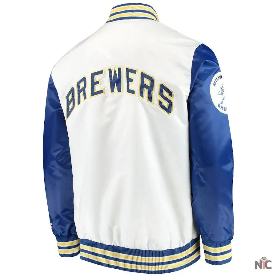 Milwaukee Brewers The Legend White Satin Jacket Clanton Jacket