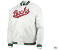 Milwaukee Bucks Hardwood Classics White Satin Jacket Clanton Jacket