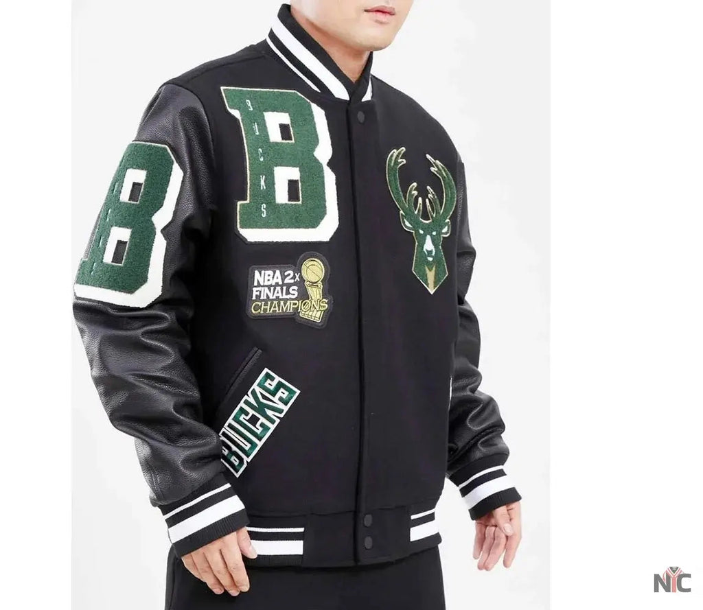Milwaukee Bucks Mashup Varsity Jacket Clanton Jacket