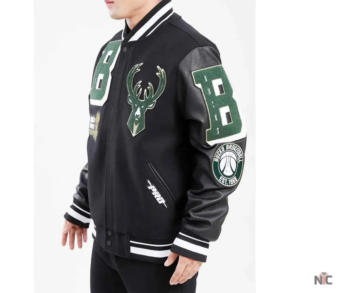 Milwaukee Bucks Mashup Varsity Jacket Clanton Jacket