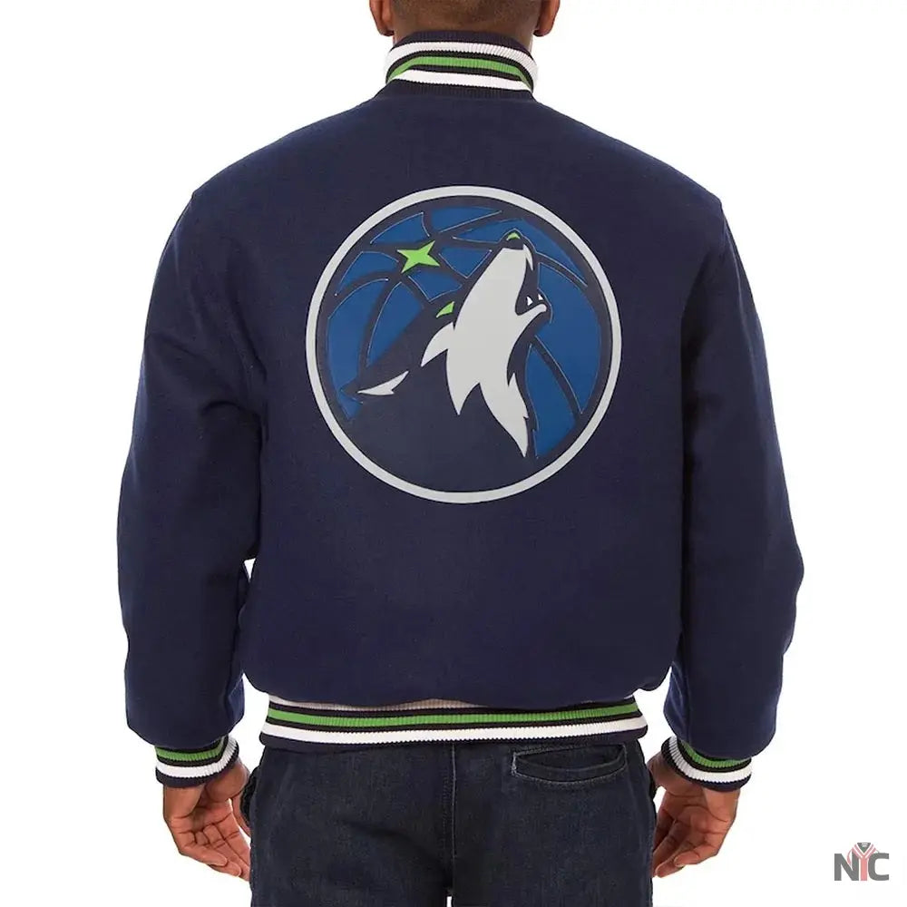 Minnesota Timberwolves Navy Varsity Wool Jacket Clanton Jacket