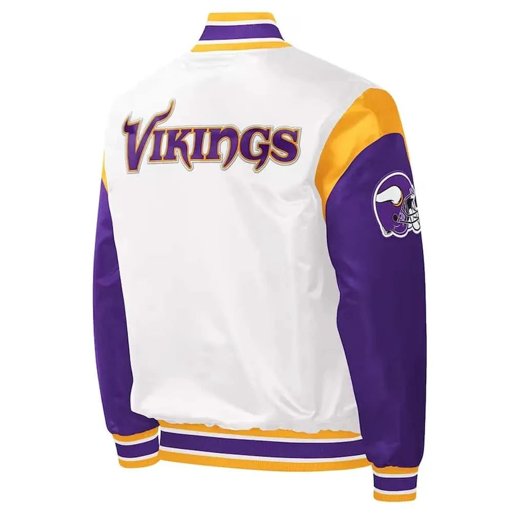 Minnesota Vikings Throwback Varsity Satin Jacket
