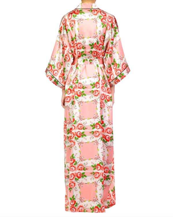 Loot S03 Maya Rudolph Rose Print Pink Satin Robe