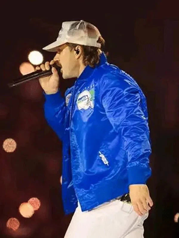 Morgan Wallen Seattle Seahawks Blue Varsity Jacket Clanton Jacket