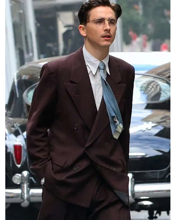 Timothée Chalamet Marty Supreme 2025 Brown Suit