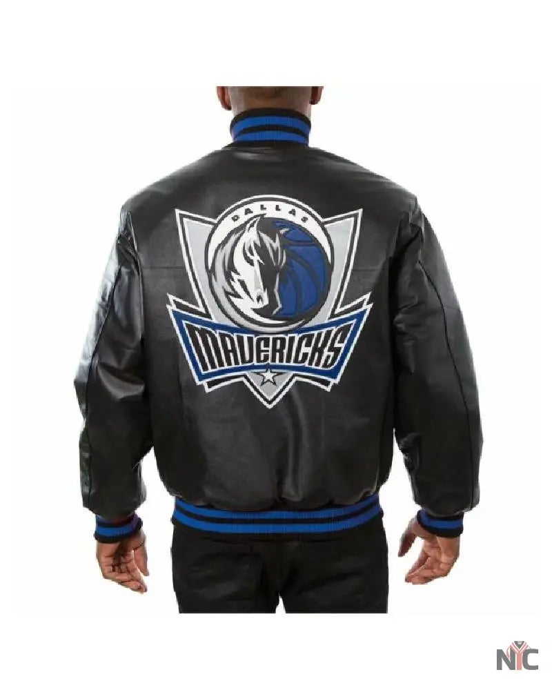 NBA Dallas Mavericks Jeff Hamilton Black Leather Jacket Clanton Jacket