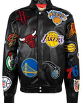 NBA Collage Faux Leather Jacket