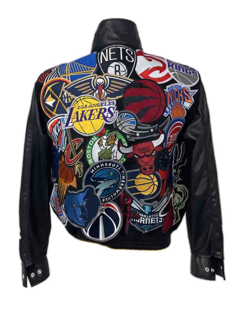NBA Megapatch Wool & Leather Black Jacket