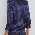 NBC News Daily Morgan Radford Chain Print Silk Shirt