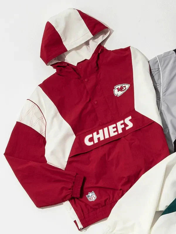NFL Kansas City Chiefs Windbreaker Red Anorak Jacket Clanton Jacket