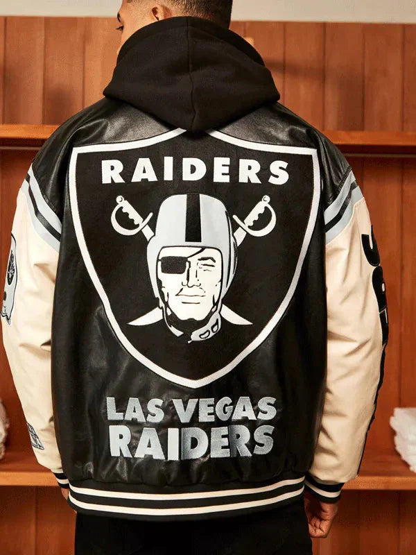 NFL Las Vegas Raiders Black Bomber Jacket Clanton Jacket