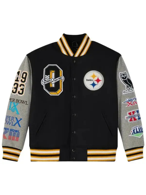 NFL Pittsburgh Steelers Black Varsity Jacket