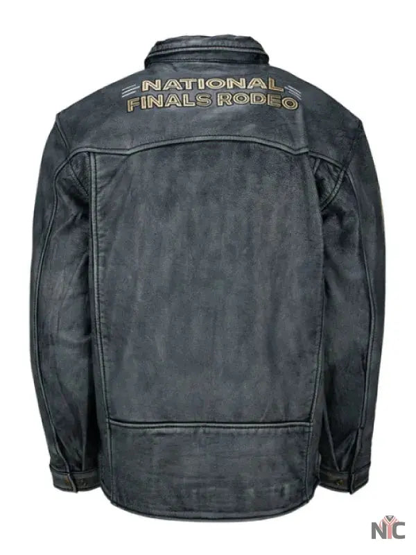 NFR 2024 Las Vegas Grey Leather Jacket Clanton Jacket