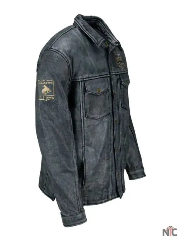 NFR 2024 Las Vegas Grey Leather Jacket Clanton Jacket