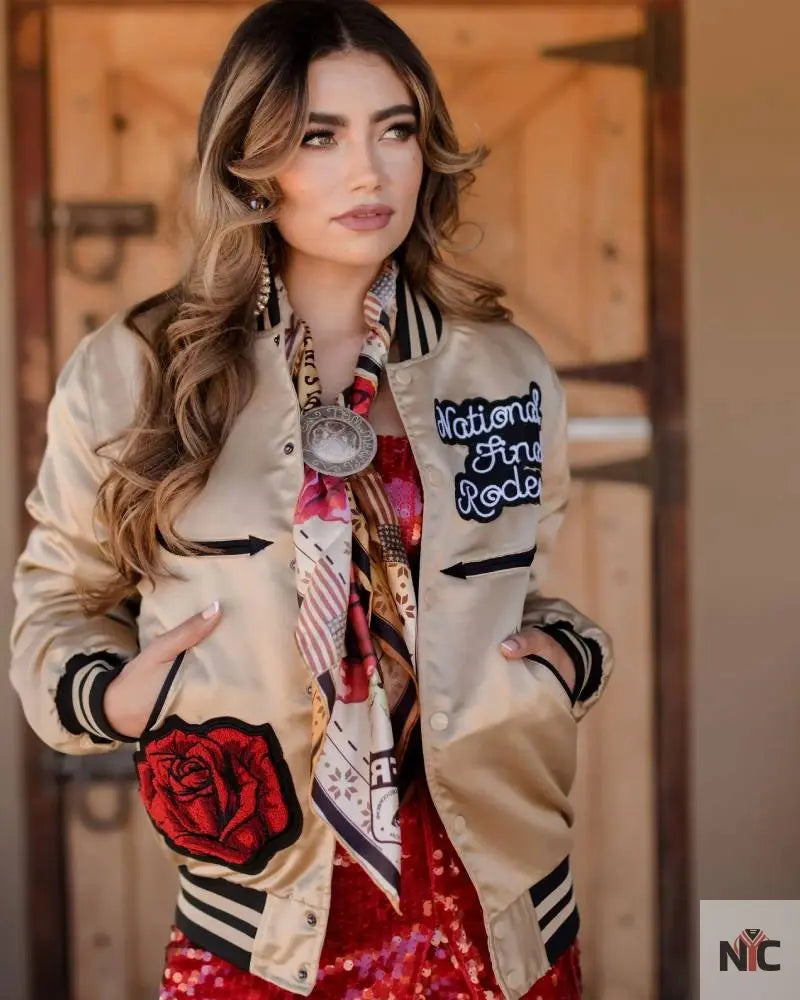 NFR Golden Silk Bomber Jacket Clanton Jacket