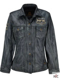 NFR Las Vegas 2024 Ladies Grey Leather Jacket Clanton Jacket