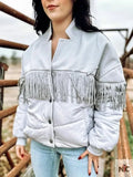 NFR Las Vegas 2024 Silver Bomber Jacket Clanton Jacket