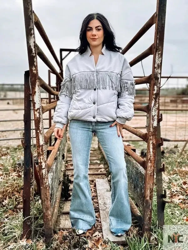 NFR Las Vegas 2024 Silver Bomber Jacket Clanton Jacket