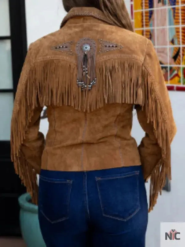 NFR Las Vegas 2025 Brown Fringe Jacket Clanton Jacket