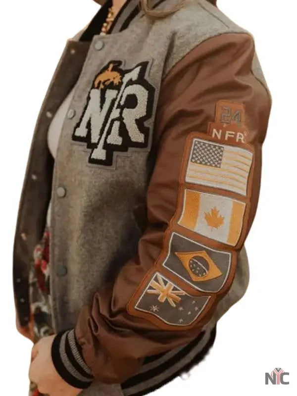 NFR Rodeo Las Vegas 2024 Varsity Bomber Jacket Clanton Jacket