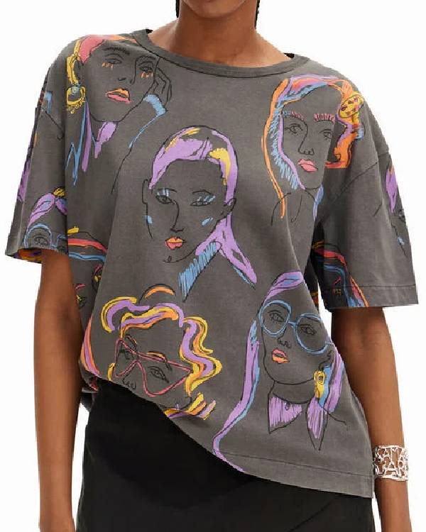 NOUVEAU JOUR Nélia Keciri Print T-Shirt Clanton Jacket