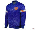NY Knicks Pick & Roll Blue Satin Jacket Clanton Jacket