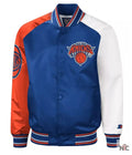 NY Knicks Reliever Raglan Royal Blue and Orange Satin Jacket Clanton Jacket