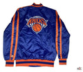NY Knicks Striped Blue Satin Jacket Clanton Jacket