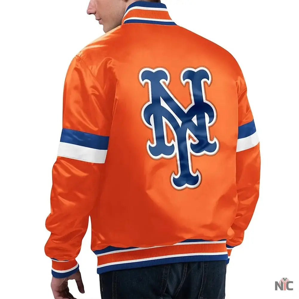 NY Mets Home Game Orange Satin Jacket Clanton Jacket