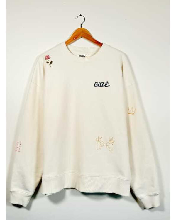 Malice S01 Carice van Houten White Embroidered Sweatshirt