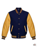 Navy Blue And Gold Varsity Jacket Clanton Jacket