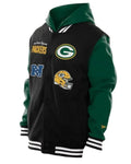 New Era Green Bay Packers Hoodie Jacket USA Jackets