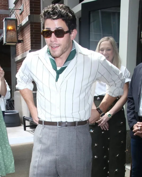Nick Jonas Fossil Present Fossil Dinner Stripe Shirt Shopotiny
