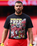 Travis Kelce Philadelphia Eagles vs Kansas City Chiefs Black T-Shirt USA Jackets