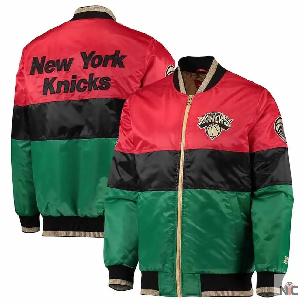 New York Knicks 75th Anniversary Full-Snap Satin Jacket Clanton Jacket