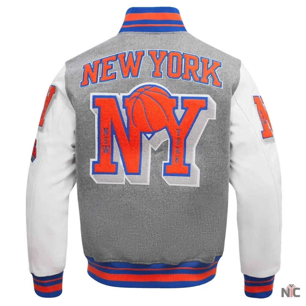 New York Knicks Mashup Wool & Leather Varsity Jacket Clanton Jacket