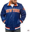 New York Knicks Starter Bomber Blue Satin Jacket Clanton Jacket